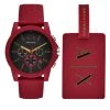 Sortie 🔔 Armani Exchange Montre Outerbanks AX7125 Bordeaux Couleur Bordeaux ⌛