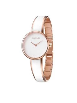 Tout neuf 💯 Calvin Klein Montre Bangle Adjustable K4E2N616 Blanc Couleur Blanc 🔔