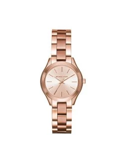Montres femmes Soldes 2022 51 Meilleur prix ⭐ Michael Kors Montre Mini Slim Runway MK3513 Rose Couleur Rose 🤩