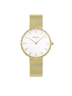 Sortie ✨ Obaku Montre Folder V252LXGIMG Or Couleur Or 🧨