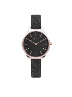 Meilleure affaire 👍 Obaku Montre Kaffe V257LHVNRB Noir Couleur Noir 👏